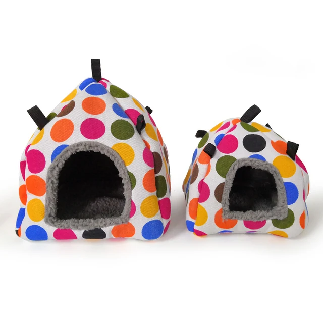 Color Random Warm Cotton Tent Shape Small Pet Squirrel Parrot Sugar Glider Hanging Cage Hamster Cage Bed House Hedgehog Nest Toy 5