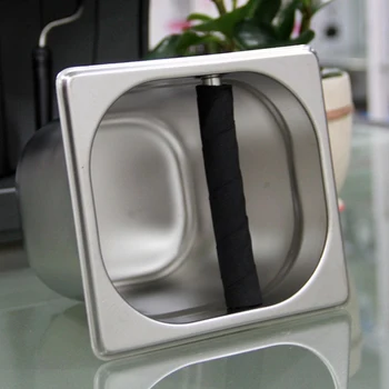 

Large Capacity Stainless Steel Two Size Container Tray Coffee Supplies Durable Kitchen Tool Silver Coffee Knock Box Practical