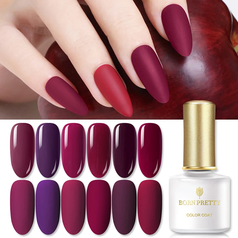 

BORN PRETTY Plum Color Gel Nail Polish 6ml Soak Off UV LED Gel Lacquer Varnish Manicure Matte Gel Semi-Permanent Nail Art Design