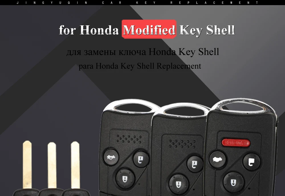 Keyforkess 10pcs Modificato Pieghevole Chiave A Distanza Dell'automobile Borsette di Caso per Honda Accord Fit 2/3/4 Button chiave di vibrazione Della Copertura - H9f74d92dc93f49b8ae16b87eeb998135M