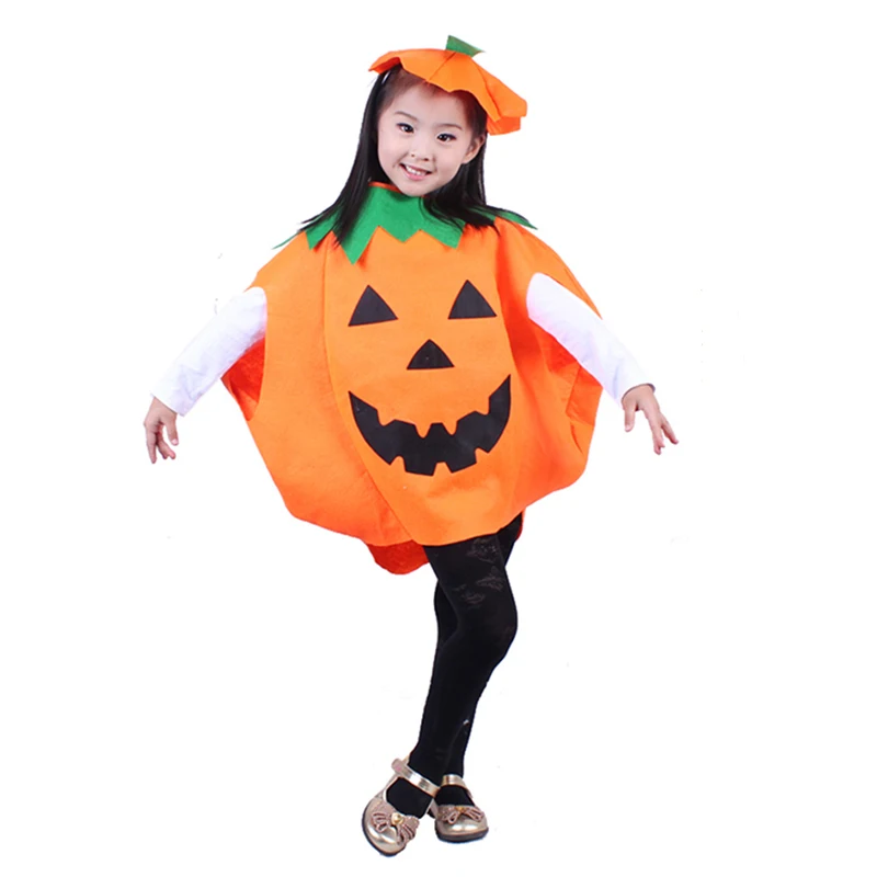 Детский карнавальный костюм на Хеллоуин для девочек, платье волшебницы вампира, костюмы тыквы, повязка на голову, детская Карнавальная фантазия, платье