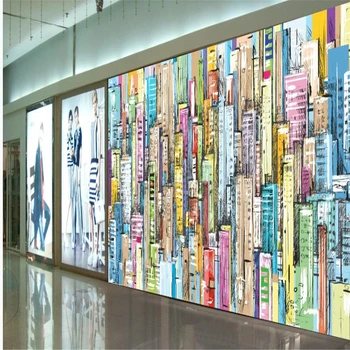 

New art 3d stereoscopic wallpaper Hand painted city oil painting background wall decoration painting
