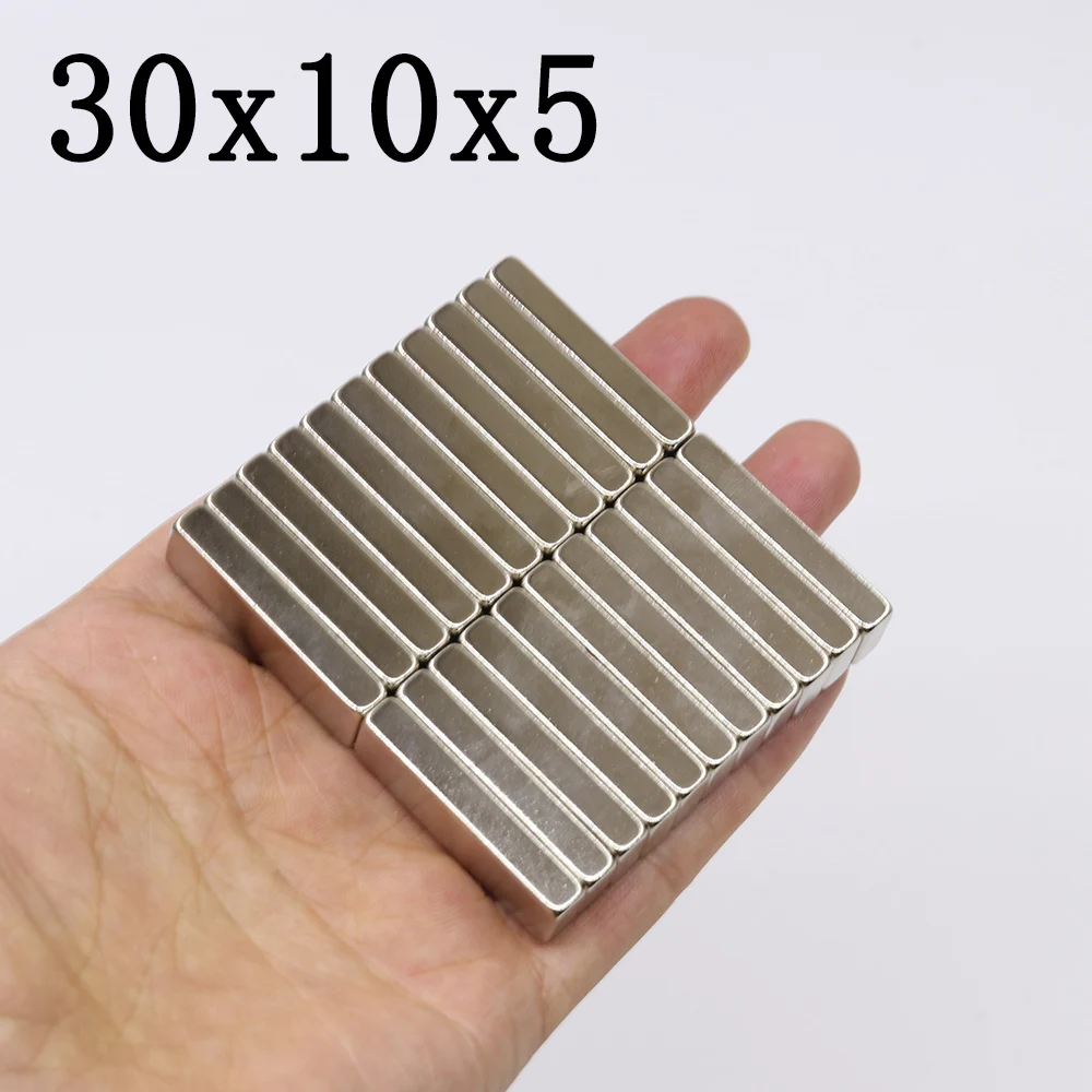 

5/30/100 Pcs 30x10x5 Block Super Powerful Magnets Strong Permanent Magnetic imanes NdFeB 30mm x 10mm x5mm
