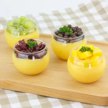 

High quality transparent disposable pudding cups 80ml mini small ice cream plastic cups party birthday favor baking dessert cup