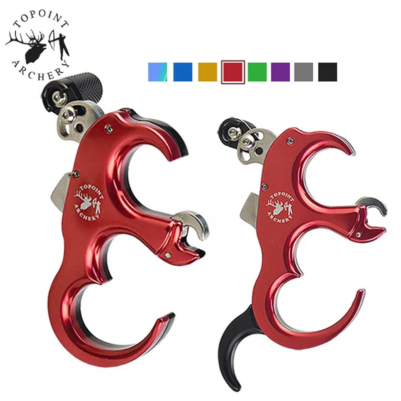 Archery Release Aids 3 or 4 Finger Grip Thumb Caliper Trigger Bow Accessories 