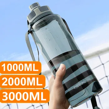 

Large Capacity Plastic Water Bottles 2000/3000ML Portable Space Bottle with strap Oversized Outdoor Sports Water Bottle