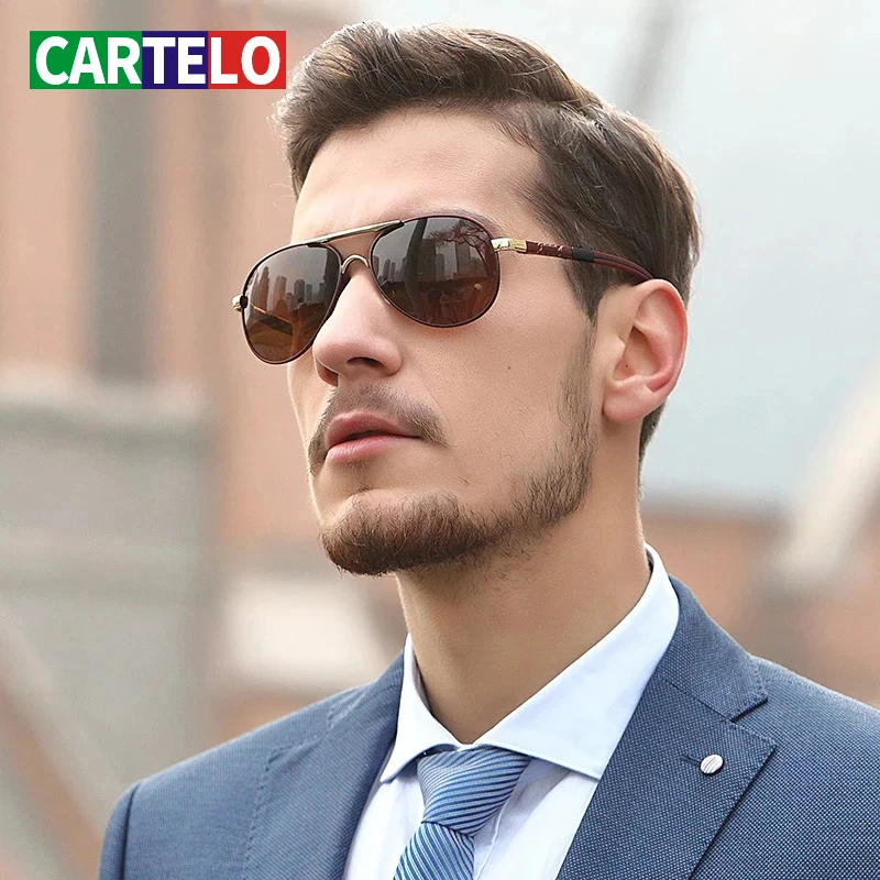 Мужские солнцезащитные очки CARTELO зеркальные поляризационные для вождения улицы