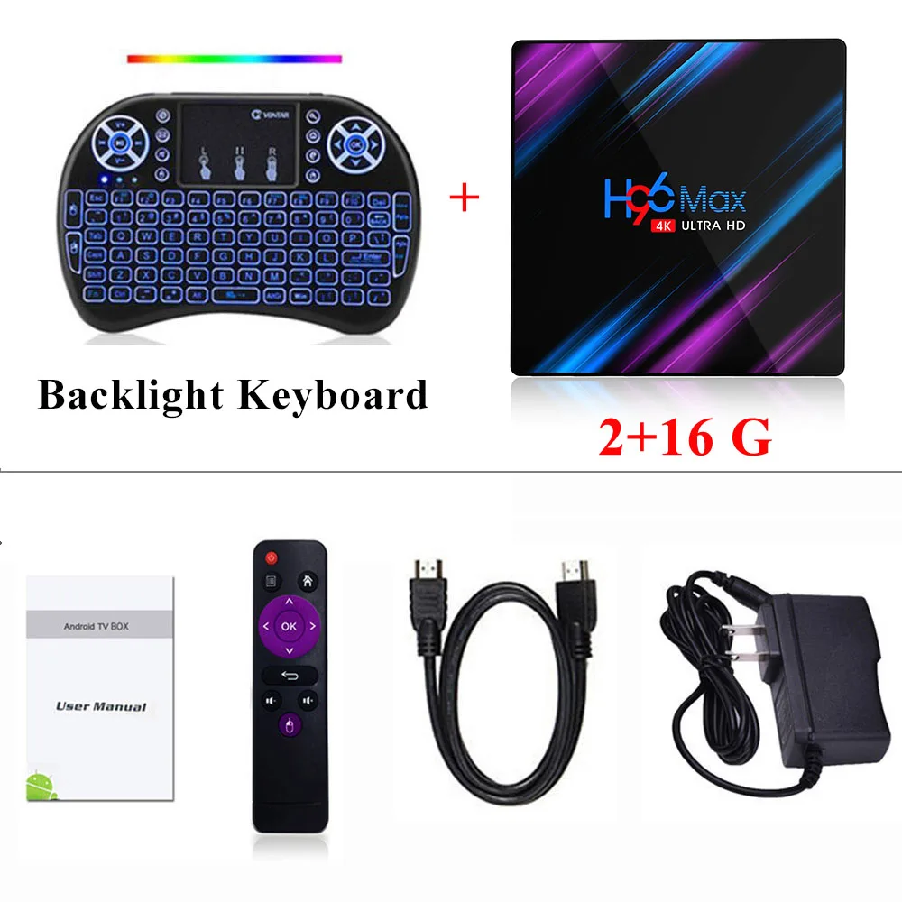 CRENOVA H96 MAX Android tv Box 9,0 RK3318 4 Гб ram 64 Гб 2,4G/5G WiFi H.265 4 K HDR Netflix Google Play set top box медиаплеер - Цвет: 2G 16G I8-L