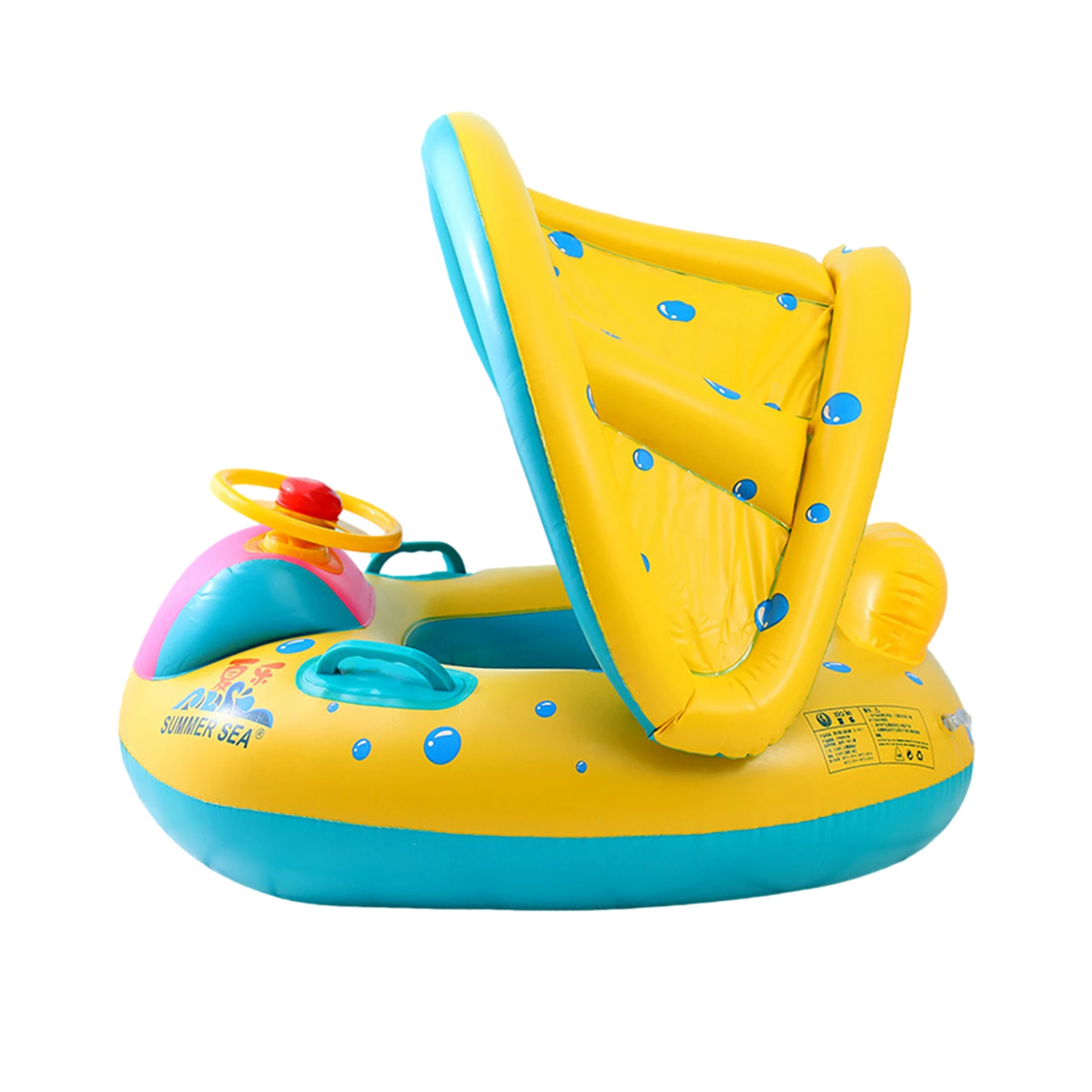 Baby Schwimmring Aufblasbare Schwimmtrainer Sonnenschutz Babyboot Sicherheit 
