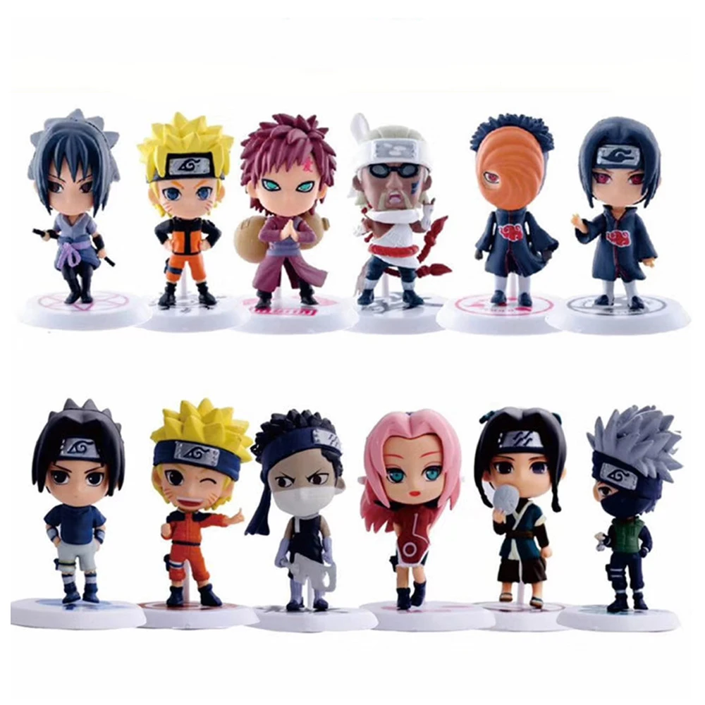 6 шт./лот Аниме Наруто фигурка игрушка Sasuke Kakashi Sakura Gaara Itachi Obito Madara Killer Bee мини модель
