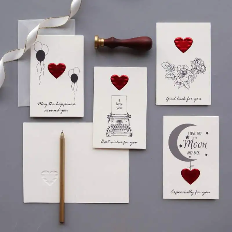  Valentines Day Greeting Card Blessing Note Cards Wedding Party Invitation Cards Valentines greeting - 4000402528275