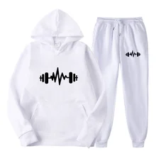 20212 Pieces Sets Tracksuit Men Brand Autumn Winter Hooded Sweatshirt +Drawstring Pants Male Sport Hoodies Running Sportswear