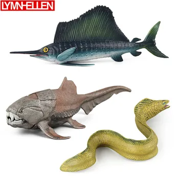 

Simulation Solid Sea Life Dun Fish Eel Swordfish PVC Model Seabed Animals Home Decoration Action Figures Education Children Toys
