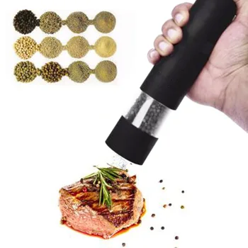

New Electric Pepper Grinder Powerful Herb Container Non-manual Adjustable Ceramic Grinder Kitchen Outdoor Barbecue Equipment