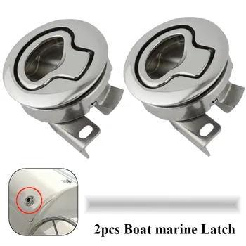 

2PCS Mirror Polished stainless steel Flush Boat marine Latch Flush Pull Latches Slam lift handle Deck Hatch marine hardware