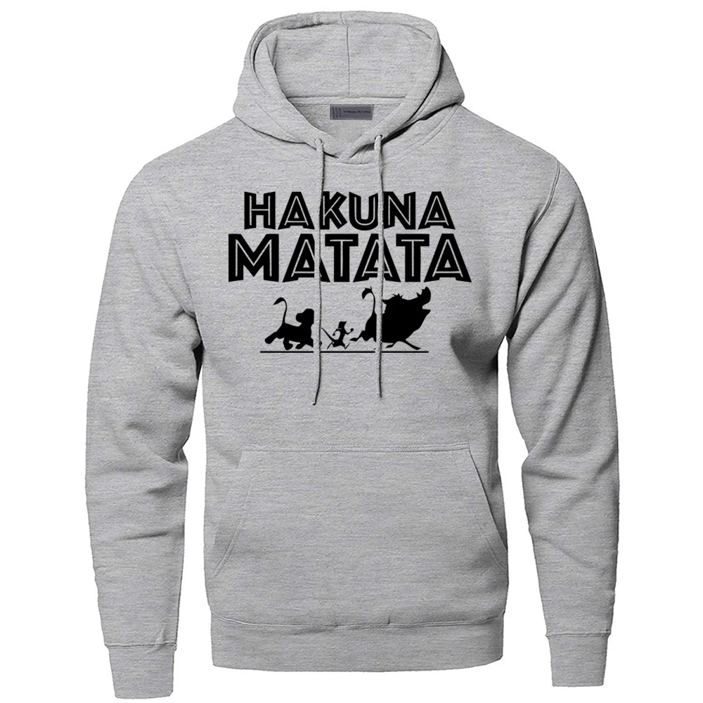 The Lion King Hakuna Matata Hoodies Sweatshirts Men Simba Pumbaa Timon Hooded Hoodie 2019 Winter Autumn Movie Cartoon Sportswear