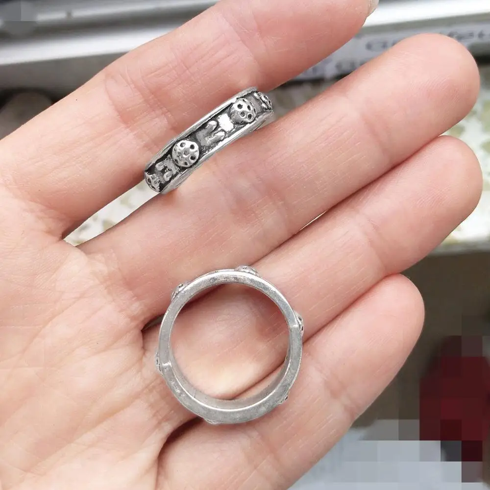 

accessories for jewelry close loop rings 21mm round flower engraved metal silver plated diy doreenbeads parts supplies 50pcs/lot