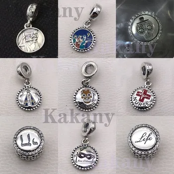 

Kakany 2019 New Authentic Sterling High end Chai Life . Dead Candy Skull NURSE Women's Original Shigh quality DIY Bracelet