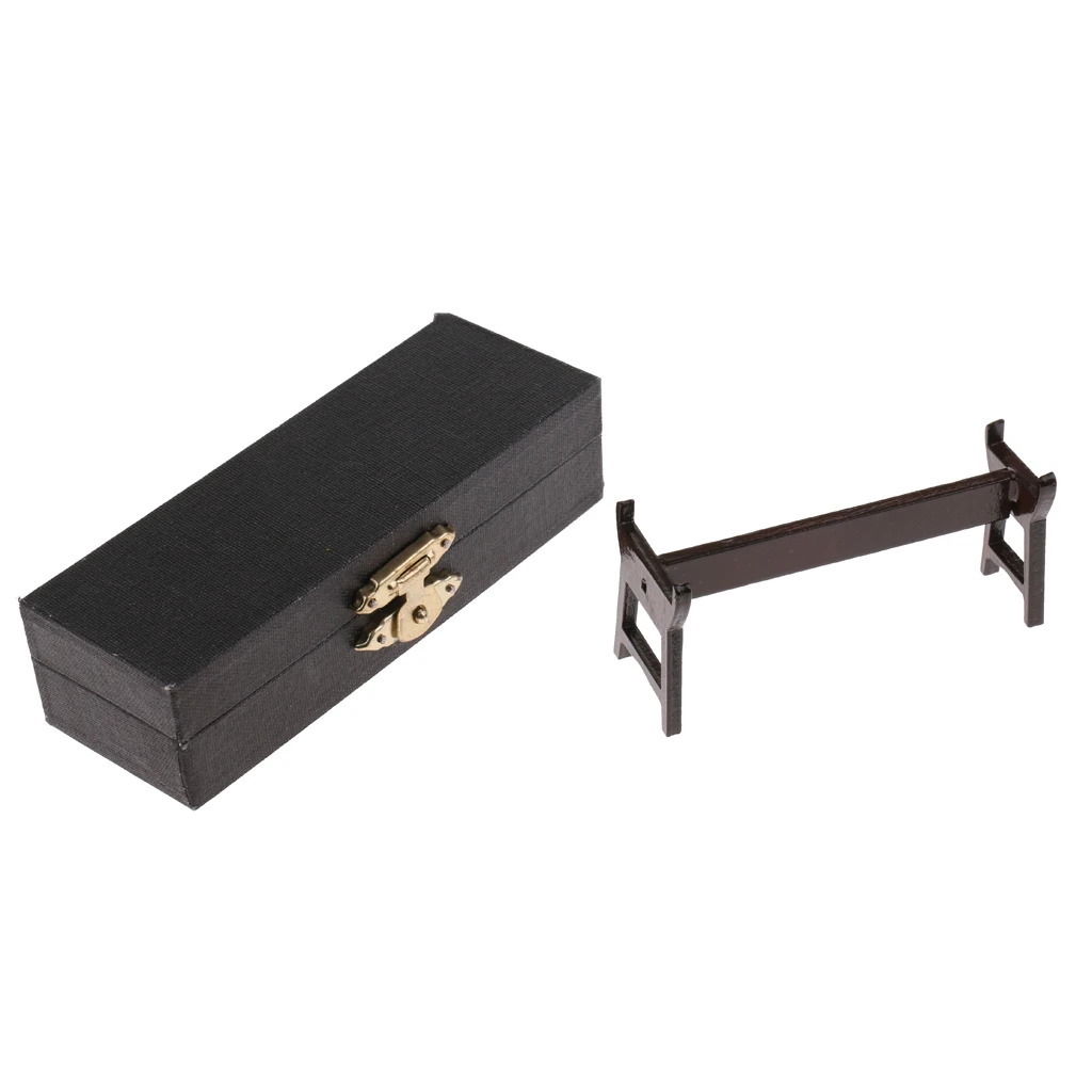 16cm Wooden Guzheng Chinese Zither Plucked Instrument with Box and Stand