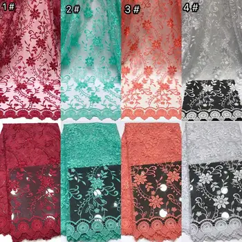 

Fashion African Lace Fabric High Quality 3D Flower Fabric 3 d flowers mesh Embroidery French Tulle Net Lace for Wedding Dress