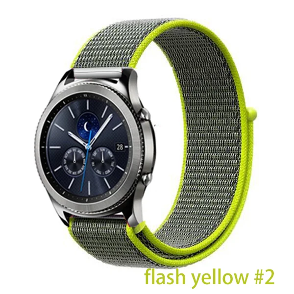 Ремешок для samsung gear s3 frontier amazfit bip huawei watch gt 2 ремешок 20 мм 22 мм ремешок для часов нейлоновый ремешок для часов galaxy watch 46 мм - Цвет ремешка: flash yellow 2