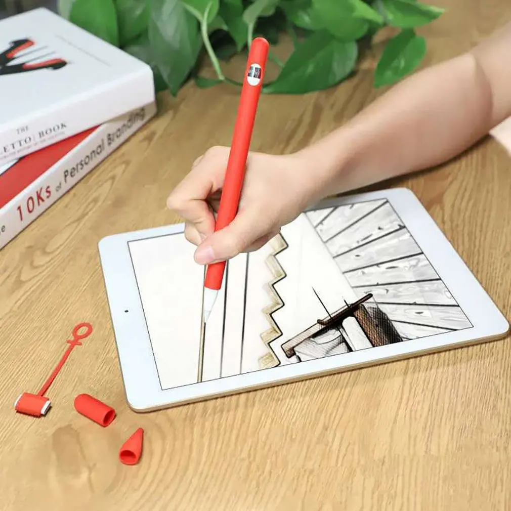 Colorful Soft Silicone Compatible For Apple Pencil Case Compatible For iPad Tablet Touch Pen Stylus Protective Sleeve Cover