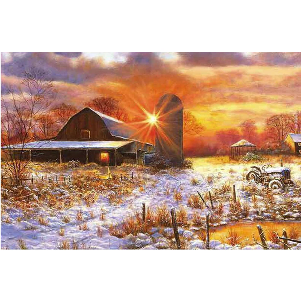 Full Square/Round 5D DIY Diamond Painting Winter landscape picture of Rhinestones Embroidery Sale wall decoration FG1770 | Дом и сад