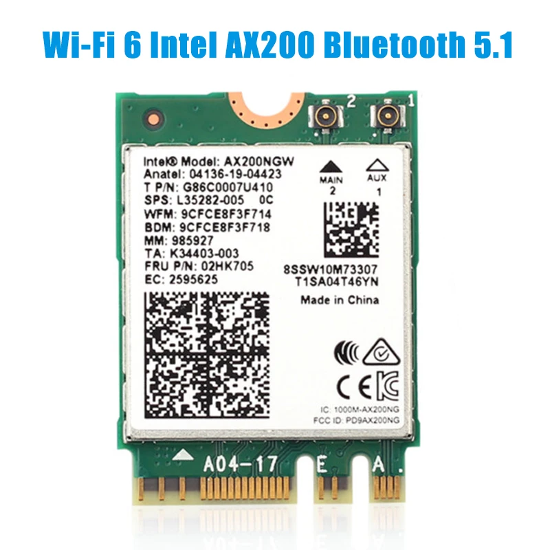 WiFi 6 беспроводной Intel AX200 3000 Мбит/с Bluetooth 5 1 M.2 карта двухдиапазонный 2 4G/5 ГГц 802.11ac/ax