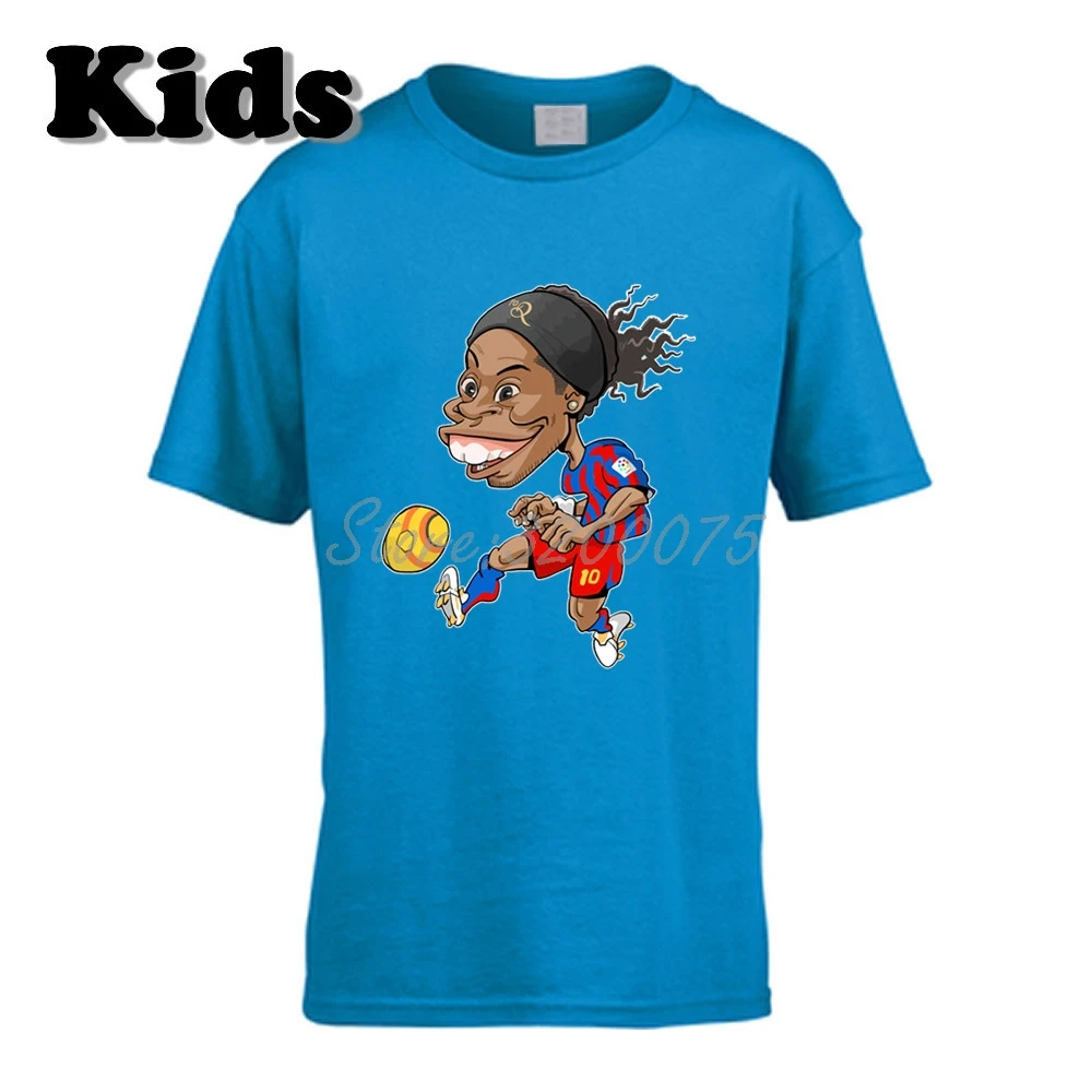 Детская футболка с героями мультфильмов Ronaldinho 10 Ronaldo De Assis Moreira, Бразилия, Барселона, легенда комиксов, одежда, футболки для мальчиков и девочек W19032912 - Цвет: 16