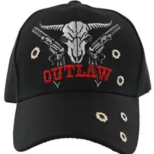 С принтом Новинка! OUTLAW череп пистолеты BASAEBALL шапка черная