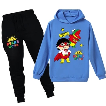 

New Ryan Toys Review Newest print Kids hoodies pants 2pcs sets fashion boys girls hooded Child street costume hoodies Sweatshirt