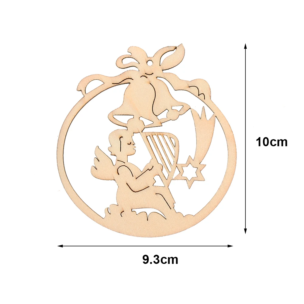 Счастливого Рождества 10 шт. ручной работы вырезание букв деревянные кусочки лазерная резка деревянный ломтик подвесные украшения DIY ремесла Рождественские украшения - Цвет: type16