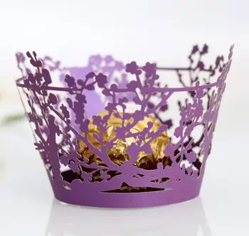 

50/100pcs Hollow Plum blossom Laser Cutting Lace Cupcake Wrapper Wedding Gift Box Baby Shower Birthday Party Favor Wedding Decor