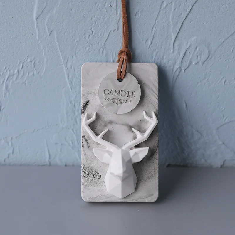 Geometric Deer Head Silicone Mold Home Car Air Outlet Ornament Aromatherapy Plaster Molds DIY Decoration Mould