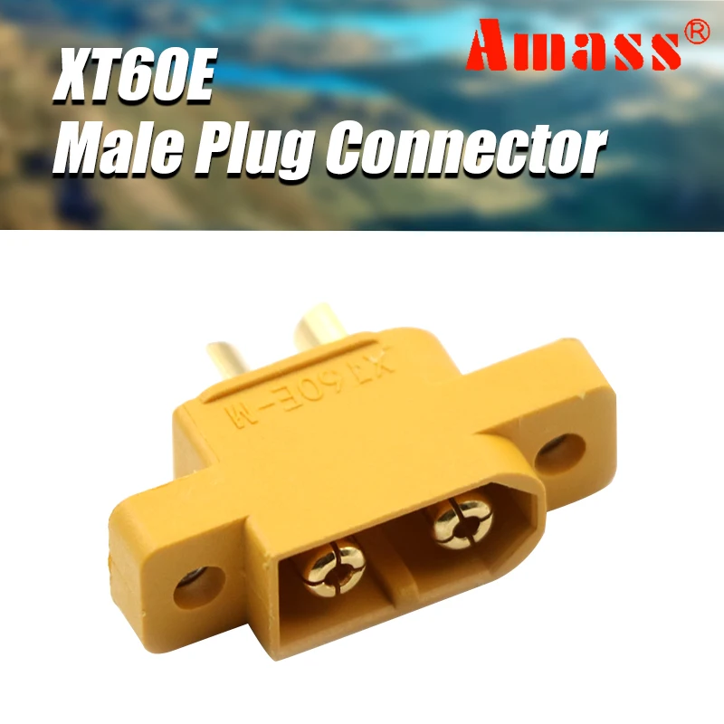 

XT60E-M Male Plug Amass XT60E-M Mountable XT60 Male Plug Connector For RC Models Multicopter Fixed Board DIY Spare Part