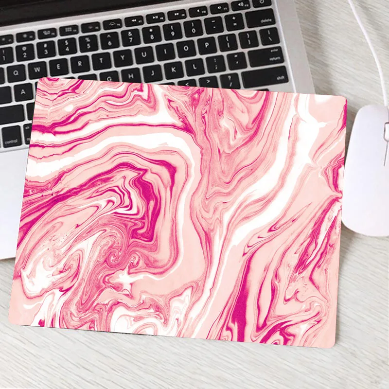 XGZ Rose Gold White Pink Marble Texture Print Design High Speed Promotion Mousepad Rubber PC Computer Gaming Keyboard Mouse Pad - Цвет: Розовый