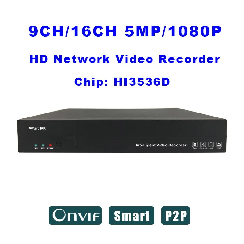 NVR 8CH 16CH H.265 5MP 1080P Network Video Recorder Supports onvif HDMI IP camera recorder cctv recorder for IP Camera System