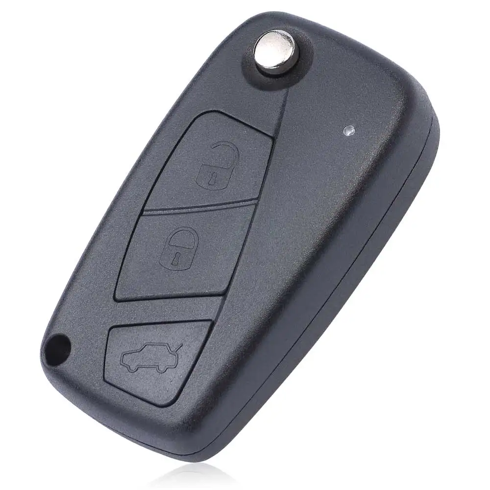 KEYECU Черный Флип дистанционный брелок 3 кнопки ASK 433 МГц PCF7941A/HITAG 2 ID46 для Fiat Panda 2003-2012