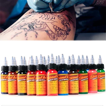 

Juego de tinta de tatuaje para pintura corporal de 16 uds, pigmentos de maquillaje permanente, cejas, delineador de ojos, tinta