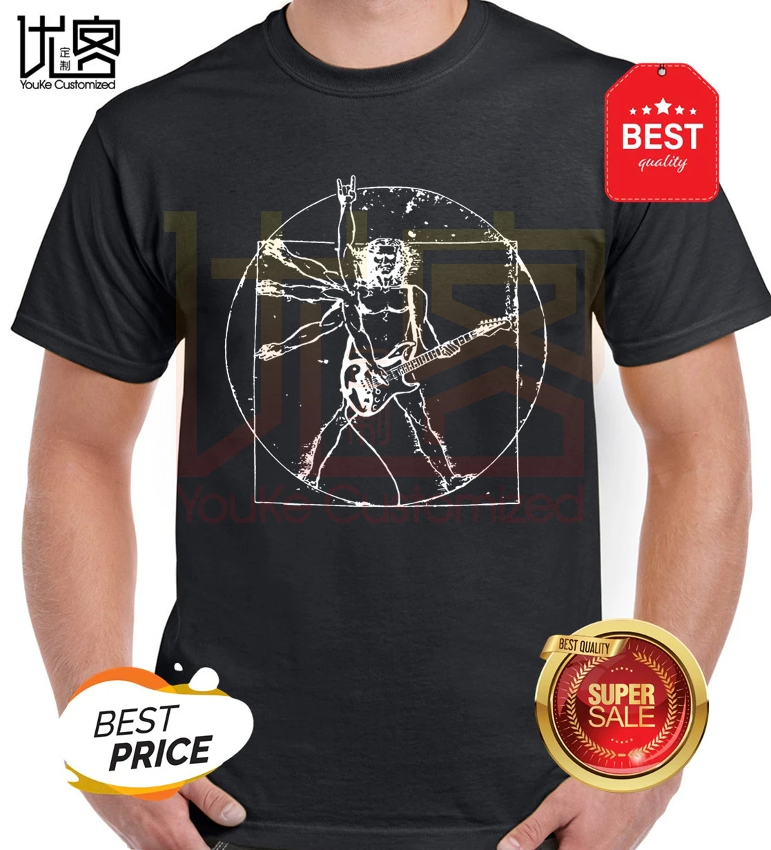 Новая летняя брендовая футболка с изображением гитары и крыльев мягкие топы из