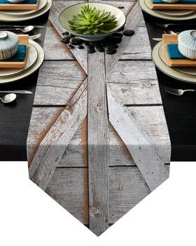 

Farm Country Farmhouse Wooden Garage Barn Table Runner Table Flag Home Party Decorative Tablecloth Table Runners for Wedding
