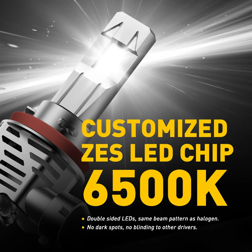 2 шт. Автомобильные светодиодные лампы H7 LED H4 светодиодный 11 H8 9005 9006 H9 HB3 HB4 30 Вт ZES