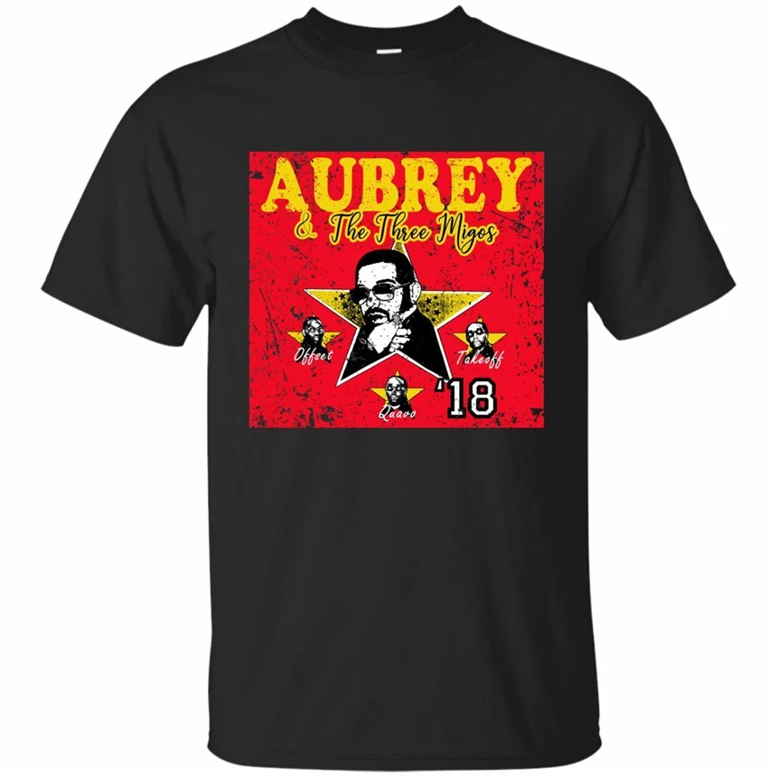 Aubrey-&amp-The-Three-Migos-тур цвета черный темно-синяя футболка размер summerлетняя | Мужская