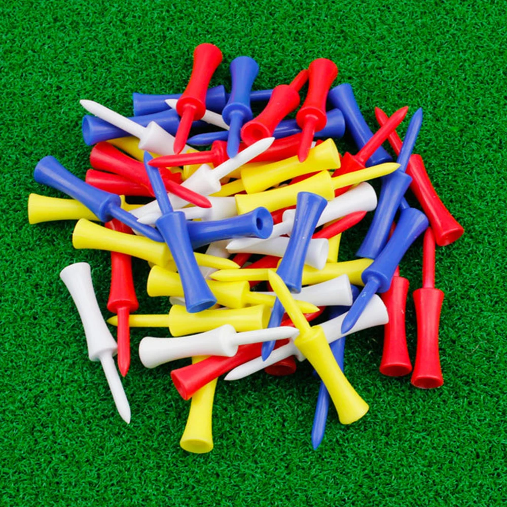 

KOFULL 60MM 50PC In Bulk Pink Multi Color Double Deck Step Down Plastic Golf Tees Holder Supplies Accessories Gifts