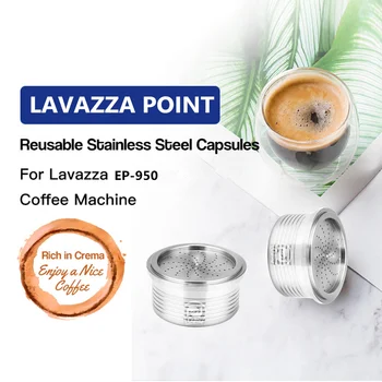 

iCafilas Stainless Steel Lavazza Coffee Filters Refillable Reusable Coffee Capsules Pod Cup For Lavazza Espresso Point Machine