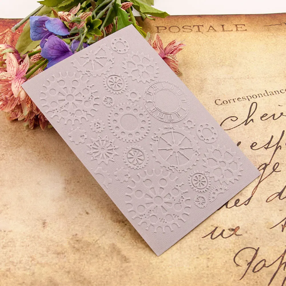 Gear Clock Dial Embossing Folders File Papers Album Stencils Cards Making Template DIY 3D Scrapbooking Cutting Dies