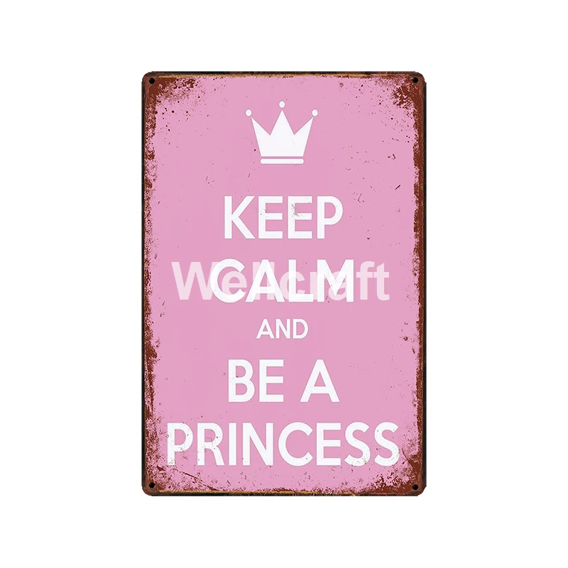 [WellCraft] надпись KEEP CALM BE A PRINCESS металлическая табличка настенные жестяные плакаты