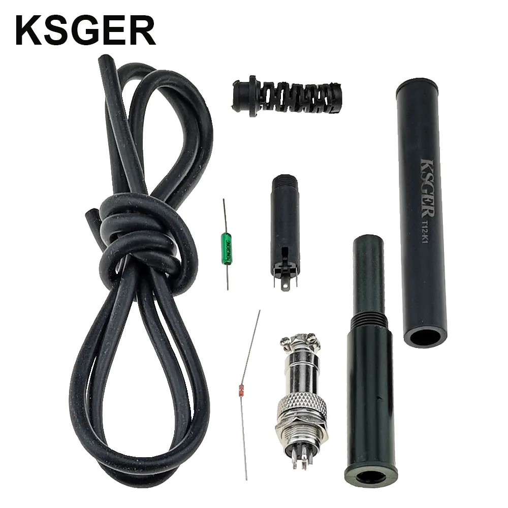 KSGER T12 комплекты кистей ABS FX9501 ручка для STM32 OLED паяльная станция Советы Инструменты для ремонта силиконовый кабель GX12-5 сна