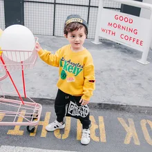 Повседневные штаны для мальчиков; Детские Модные мешковатые брюки; сезон осень-зима; детские брюки с принтом; модные брюки с буквами