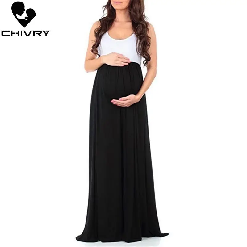 

Chivry 2020 New Maternity Dress Casual Pregnancy Clothes Sleeveless Maxi Long Dress Mom Pregnant Dresses Vestidos De Maternidad